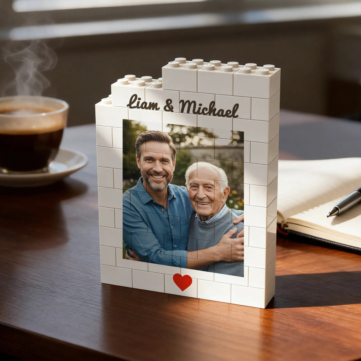 Custom Photo Brick Puzzle Frame – Build Gentle Love, A Meaningful Gift for Dad & Father's Day