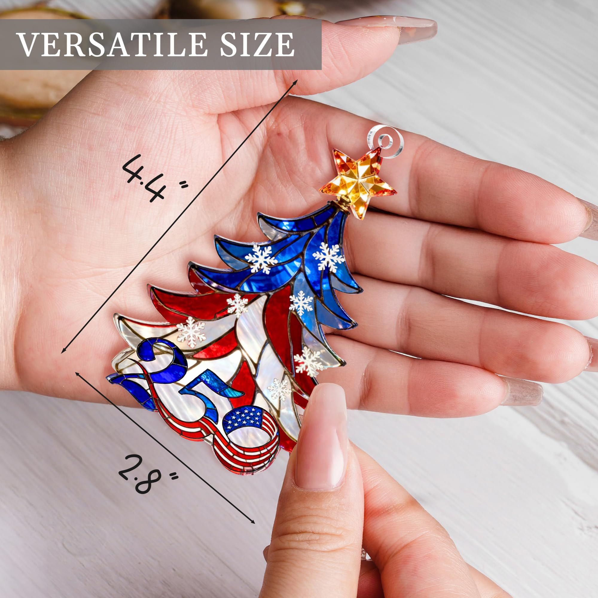 250 Anniversary USA Ornament, 2D Acrylic America 250 Merchandise, Fourth of July Decorations, Patriotic Decor, USA 250th Anniversary 4th of July Gifts, America 250th Birthday Gifts - Tree
