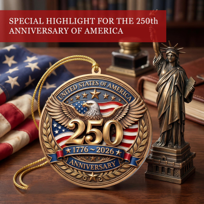250 Anniversary USA Ornament, 2D Acrylic America 250 Merchandise, Fourth of July Decorations, Patriotic Decor, USA 250th Anniversary 4th of July Gifts, America 250th Birthday Gifts - Eagle 250