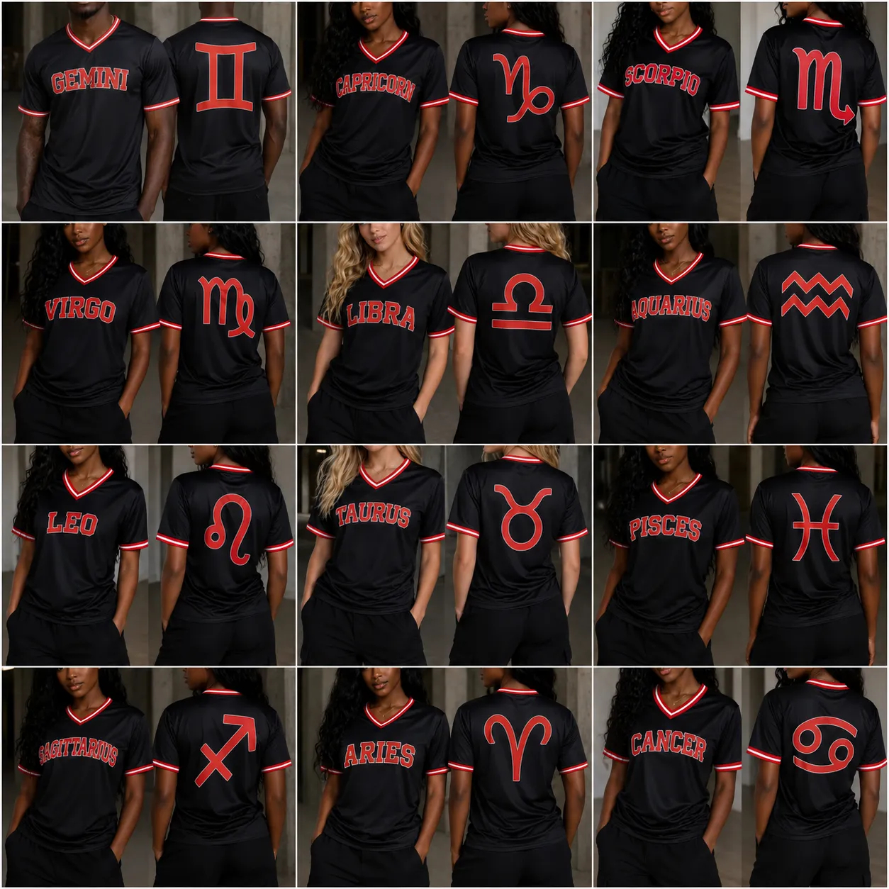 Zodiac Jersey Front & Back Summer Design Sports Clothing Sports Wear