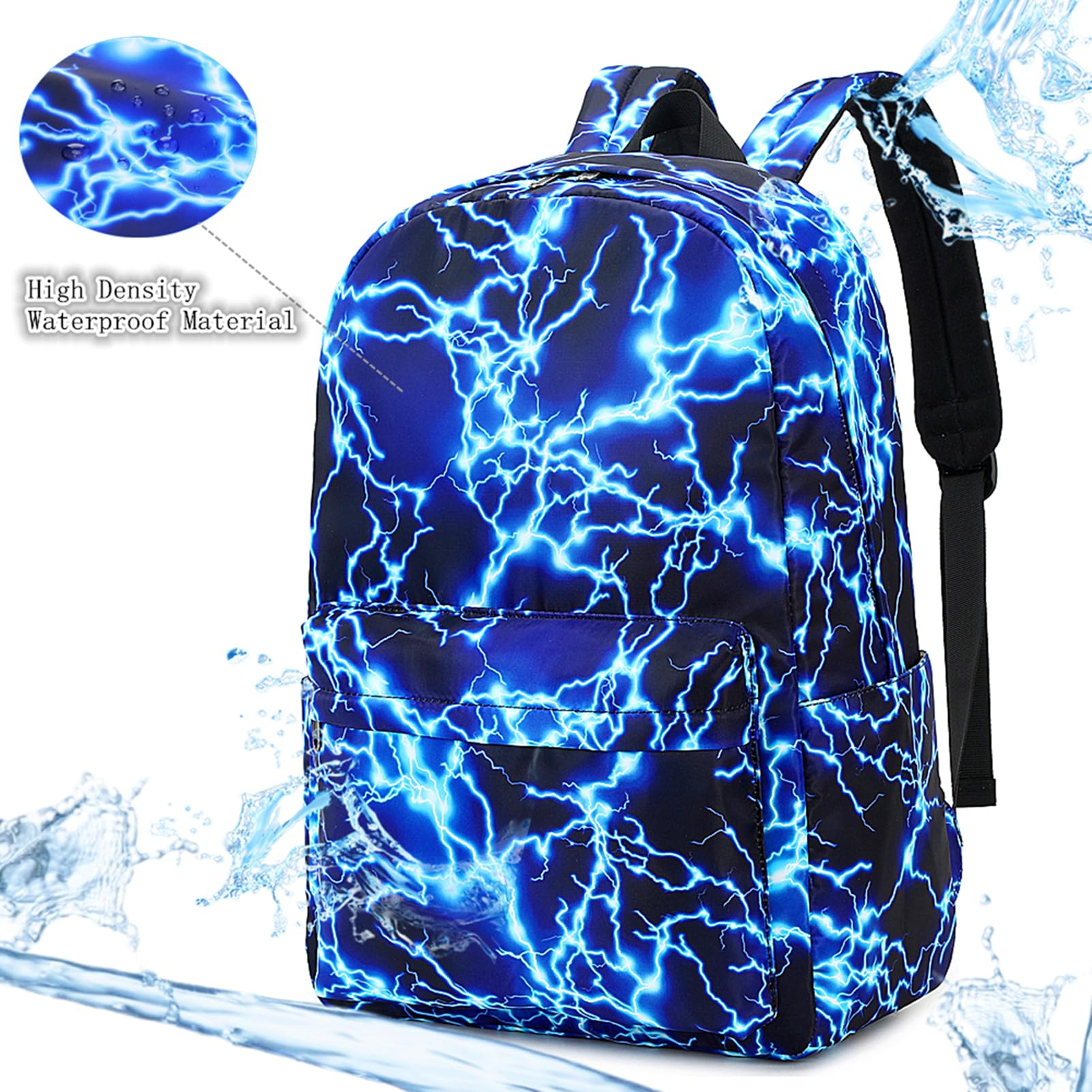 Boy School Backpack Elementary Middle Lightning Bookbag Laptop Teenager Waterproof Lightweight 17 Inches