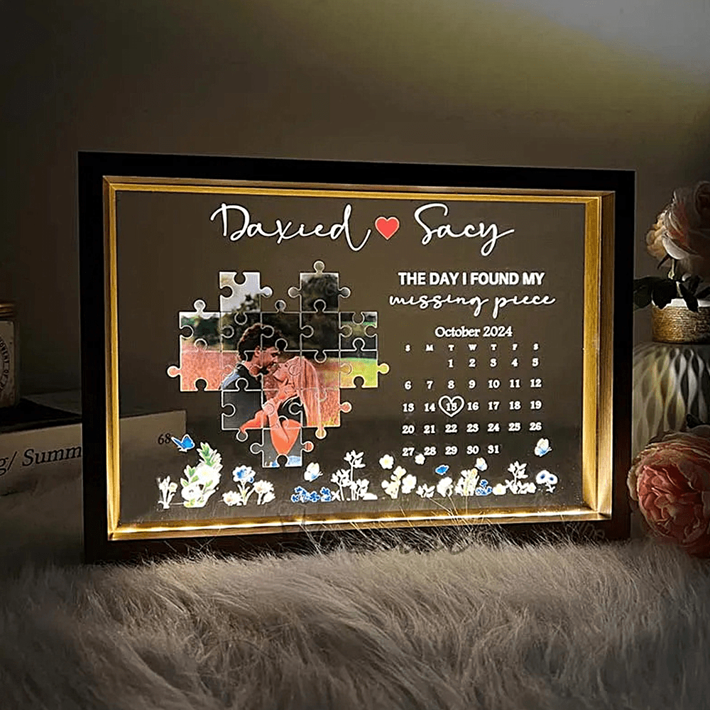 You Are The Piece That Holds Us Together Light Frame Personalised Gifts for Couple