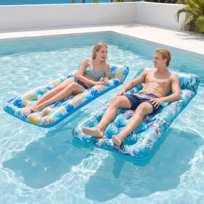 Inflatable Pool Float Mat, Giant Pool Floats Adult Size with Headrest, Lake Float Raft Water Lounger, Multi-Purpose Swimming Pool Floats for Pool Party, Summertime Beach, Outdoor
