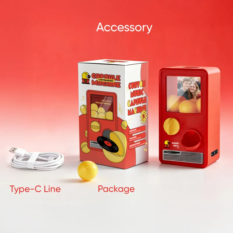 Personalized Music and Photo Music Gachapon Machine Custom Song Mini Record Box Retro Gifts for Pet Lover