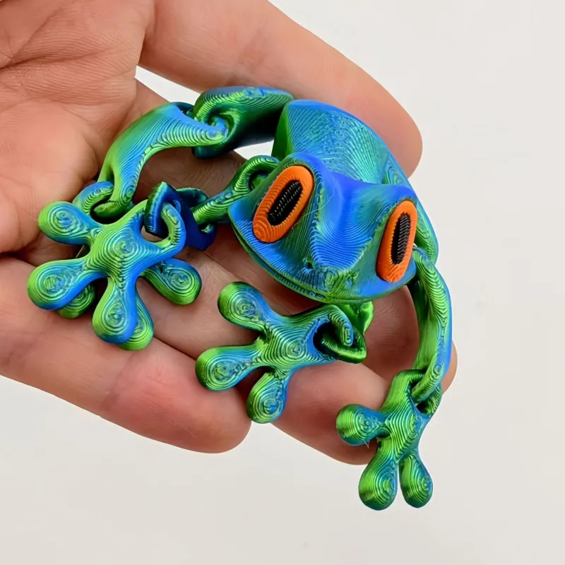 3D Printed Magnetic Frog Refrigerator Magnet Adorable Articulated Frog Decor for Home or Office