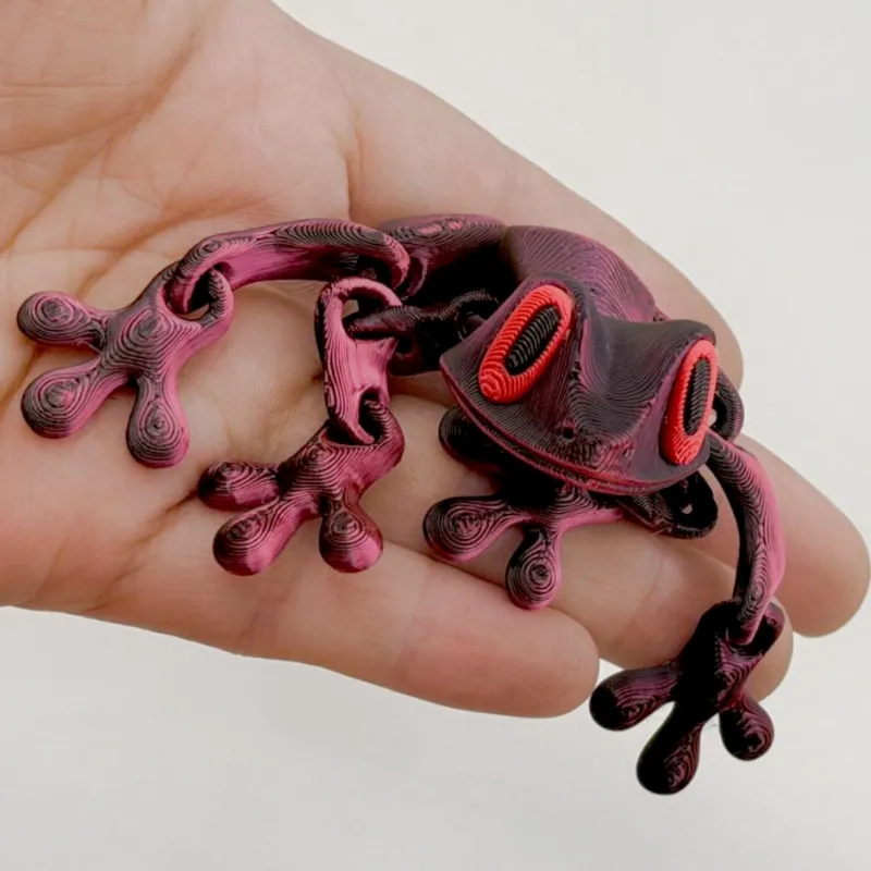 3D Printed Magnetic Frog Refrigerator Magnet Adorable Articulated Frog Decor for Home or Office