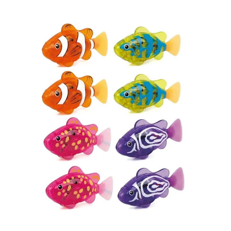 Electronic Pet Fish Bath Toy Induction Activated LED Light Up Swimming Fish Waterproof Interactive Robot Clown Fish Toy
