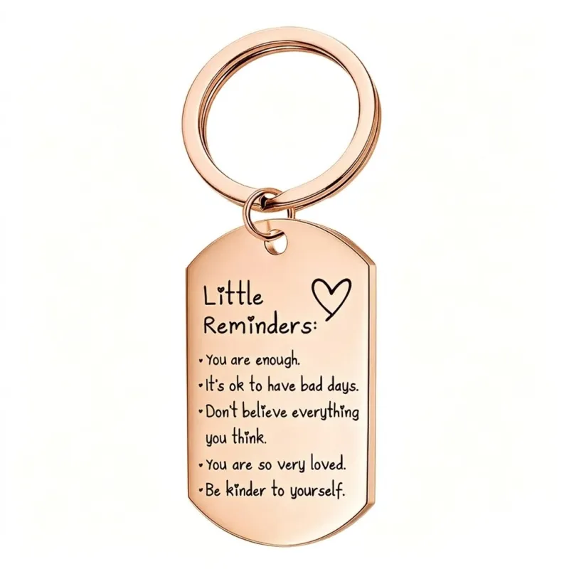 Inspirational Little Reminders Keychain Standard Inspirational Little Reminders Keychain Stainless Steel Dog Tag Gifts for Friends