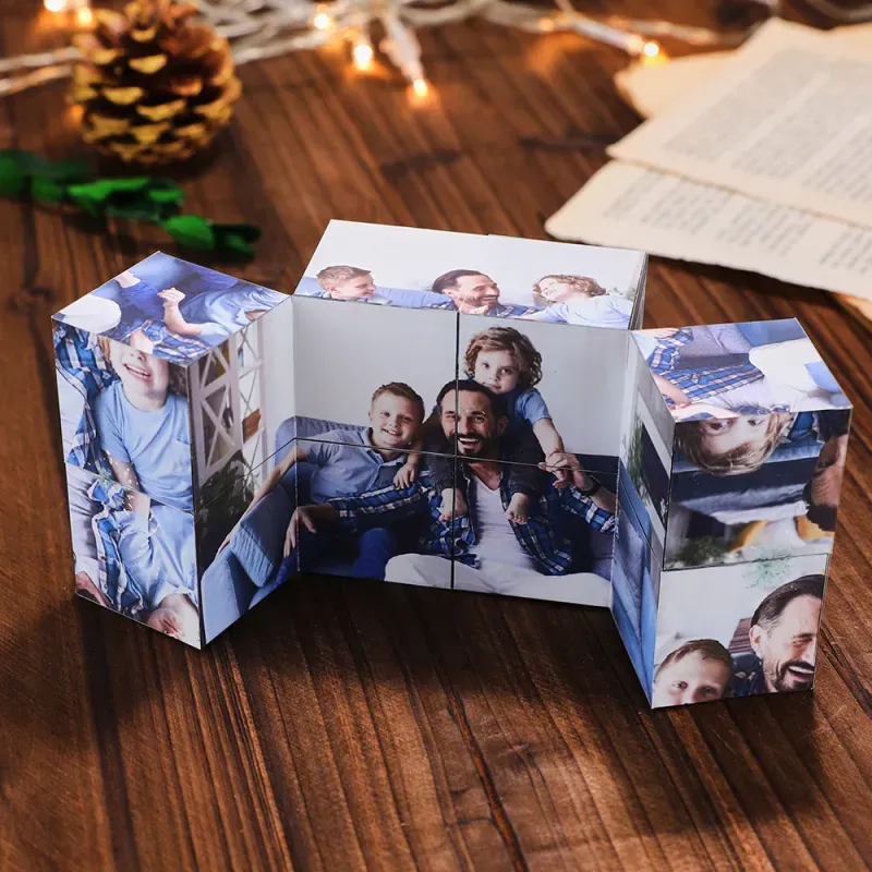 Personalized Folding Picture Photo Frame Rubic's Cube | Father's Day Gifts