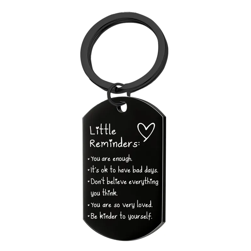 Inspirational Little Reminders Keychain Standard Inspirational Little Reminders Keychain Stainless Steel Dog Tag Gifts for Friends
