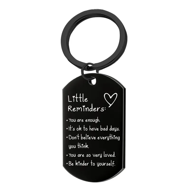 Inspirational Little Reminders Keychain Standard Inspirational Little Reminders Keychain Stainless Steel Dog Tag Gifts for Friends