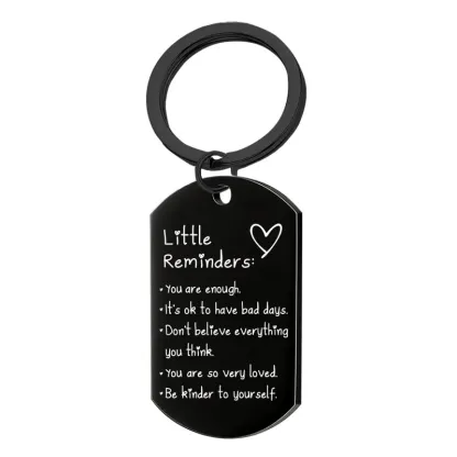 Inspirational Little Reminders Keychain Standard Inspirational Little Reminders Keychain Stainless Steel Dog Tag Gifts for Friends
