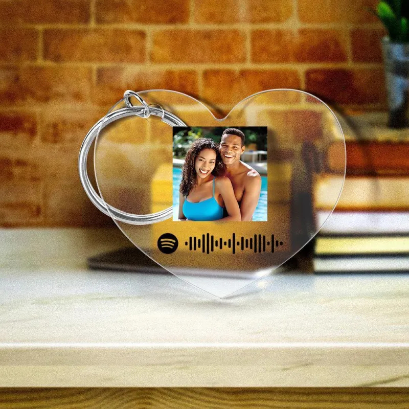 Scannable Spotify Code Keychain Spotify Favorite Song Photo Engraved Keychain