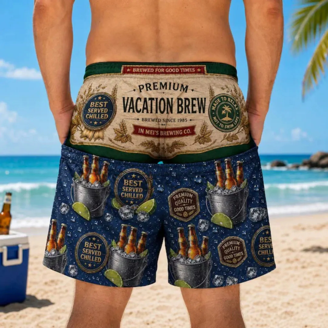 Custom Funny Men Swim Trunks Muti Style Novelty Optical Illusion Swim Shorts Funny Novelty Party Board Shorts Gift for Husband Boyfriend