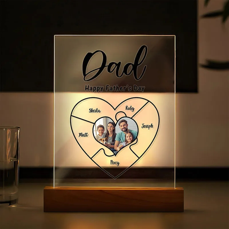 Father's Day Gift- Engraved Nameplate For Father's Day Personalized Photo Keychain Best Plaque Gift For Dad