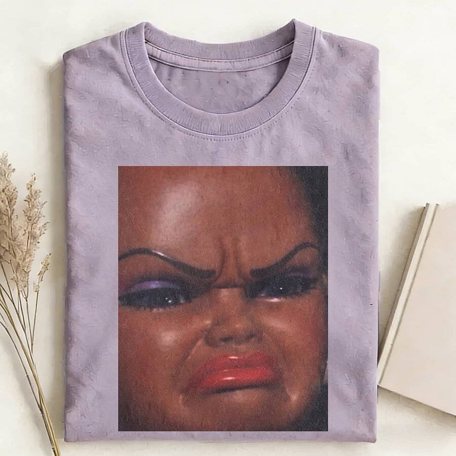 CRYING BLACK GIRL DOLL FACE SHORT-SLEEVED TEE