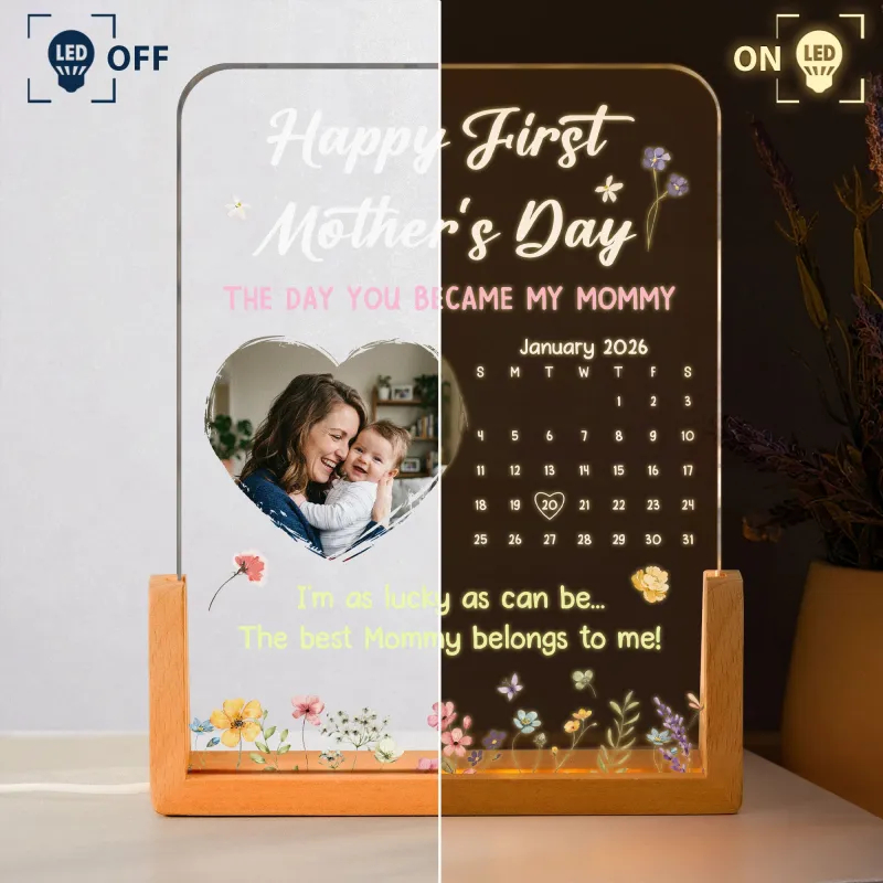 Custom Calendar Personalized Night Light The Day You Became My Mom