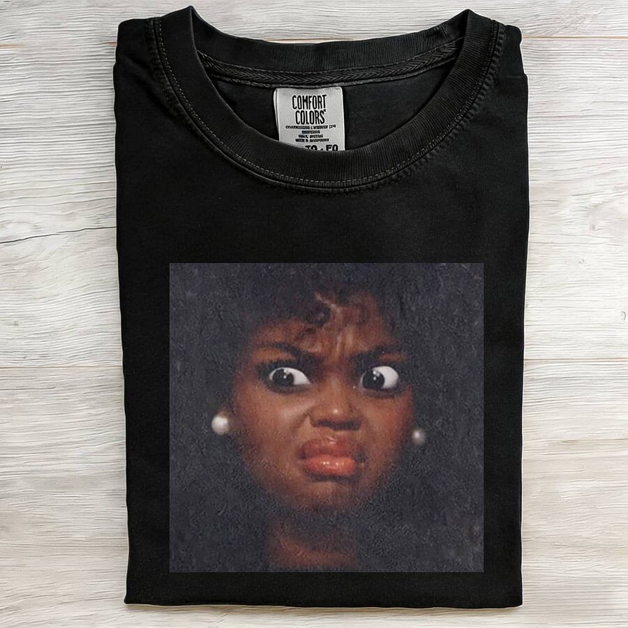 I DISLIKE BLACK GIRL DOLL FACE SHORT-SLEEVED T-SHIRTS