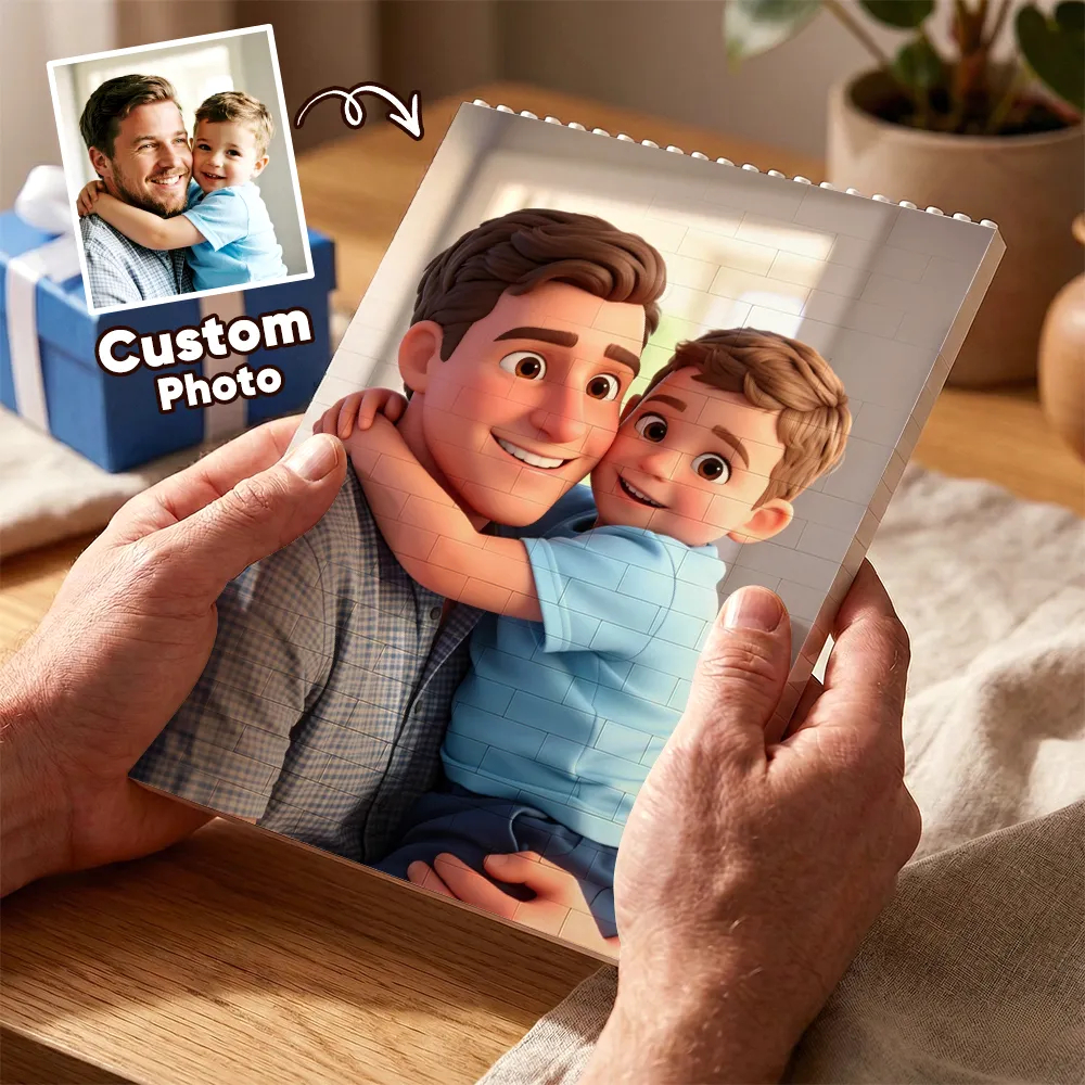 Custom Photo Brick Puzzle Frame – Build Gentle Love, A Meaningful Gift for Dad & Father's Day
