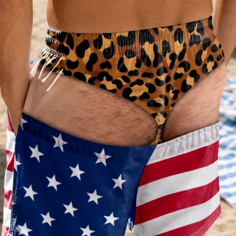 Custom Funny Men Swim Trunks Novelty Optical Illusion Swim Shorts Funny Novelty Party Board Shorts Gift for Husband Boyfriend