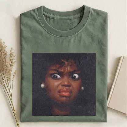I DISLIKE BLACK GIRL DOLL FACE SHORT-SLEEVED T-SHIRTS