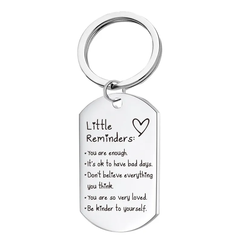 Inspirational Little Reminders Keychain Standard Inspirational Little Reminders Keychain Stainless Steel Dog Tag Gifts for Friends