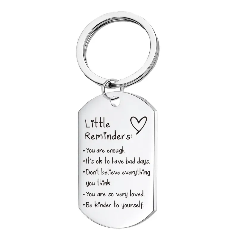 Inspirational Little Reminders Keychain Standard Inspirational Little Reminders Keychain Stainless Steel Dog Tag Gifts for Friends