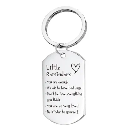 Inspirational Little Reminders Keychain Standard Inspirational Little Reminders Keychain Stainless Steel Dog Tag Gifts for Friends