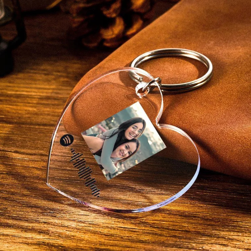 Scannable Spotify Code Keychain Spotify Favorite Song Photo Engraved Keychain