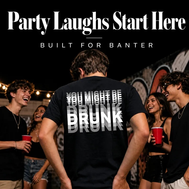 Printed On Back or Front You Might Be Drunk Shirt Funny Drinking Humor Unisex T-Shirt Gift