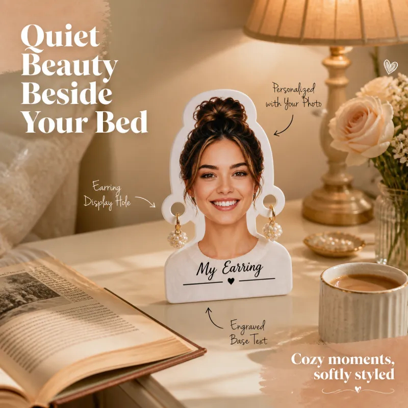 Custom Photo Earring Display Stand – Unique Personalized Jewelry Gift Card for Women & Jewelry Lovers