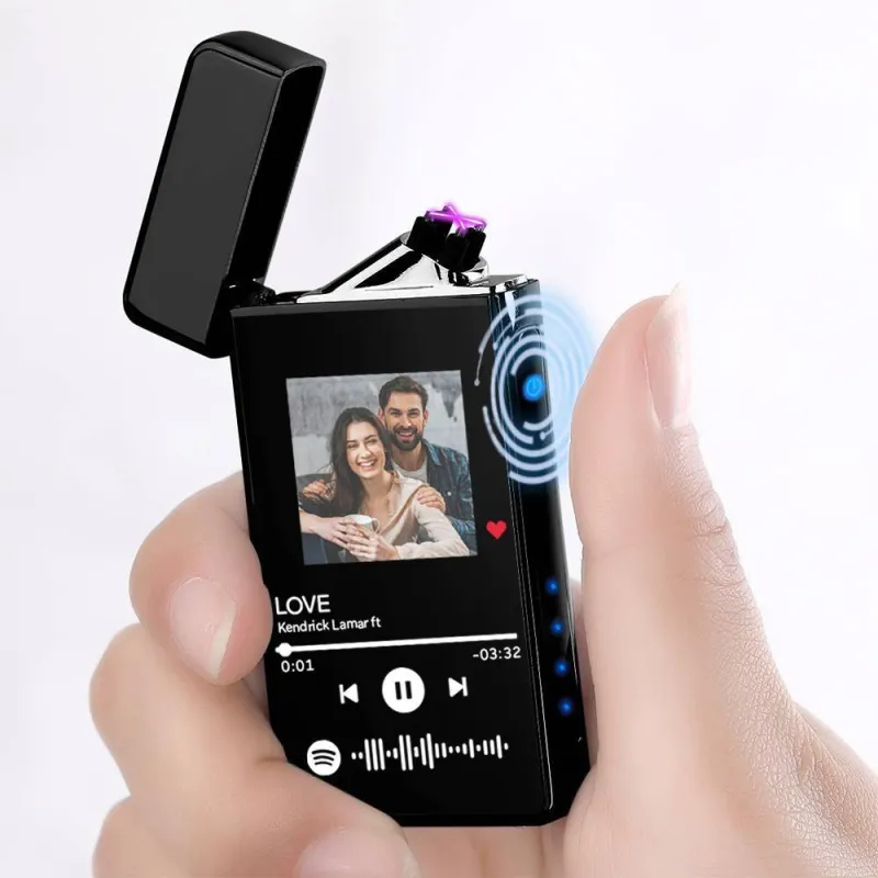 Custom Gift For Dad Custom Spotify Code Lighter Engraved Music Song Photo Lighter