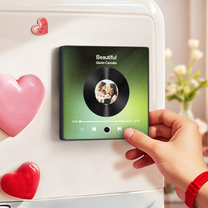Custom Music Fridge Magnet Personalized Photo Music Wall Photo Sticker Music Movement That Can Be Played Without Cell Phone Music Fridge Magnet Pro Can Play Songs Mother's Day Gifts