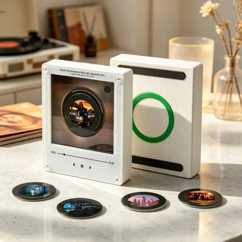 Custom Mini Vinyl Record Music Player, Magnetic Disc Music Player with Rechargeable Battery