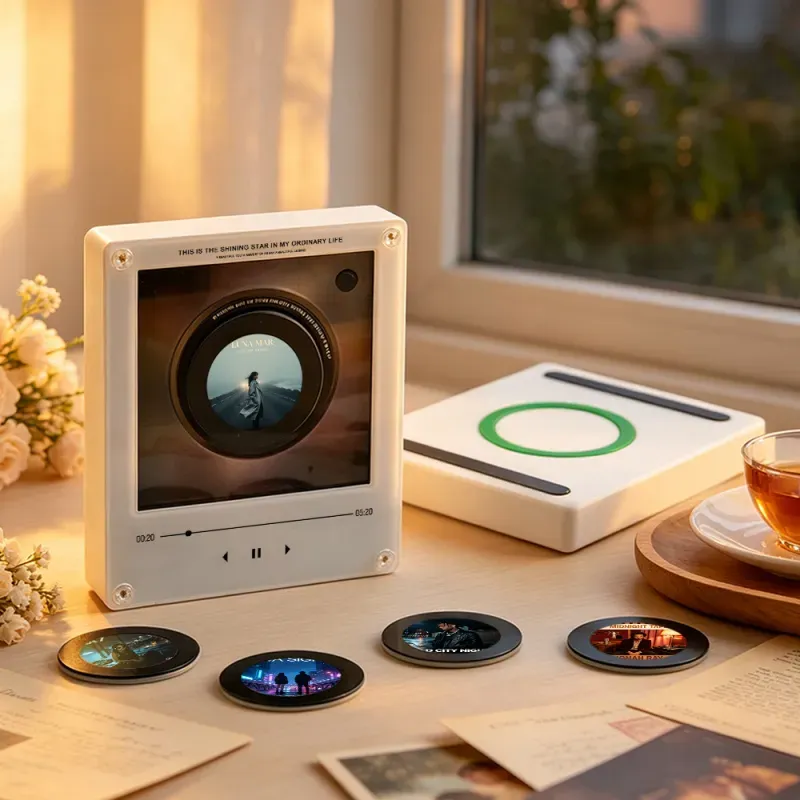 Custom Mini Vinyl Record Music Player, Magnetic Disc Music Player with Rechargeable Battery