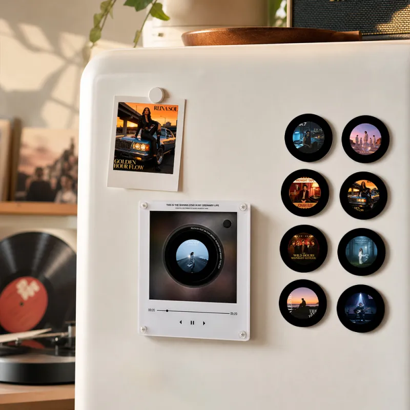 Custom Mini Vinyl Record Music Player, Magnetic Disc Music Player with Rechargeable Battery
