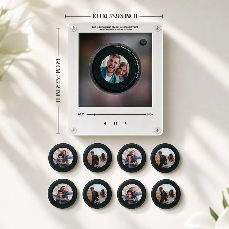 Custom Mini Vinyl Record Music Player, Magnetic Disc Music Player with Rechargeable Battery