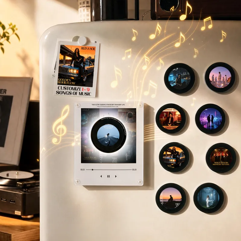 Custom Mini Vinyl Record Music Player, Magnetic Disc Music Player with Rechargeable Battery