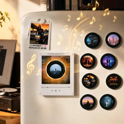 Custom Mini Vinyl Record Music Player, Magnetic Disc Music Player with Rechargeable Battery