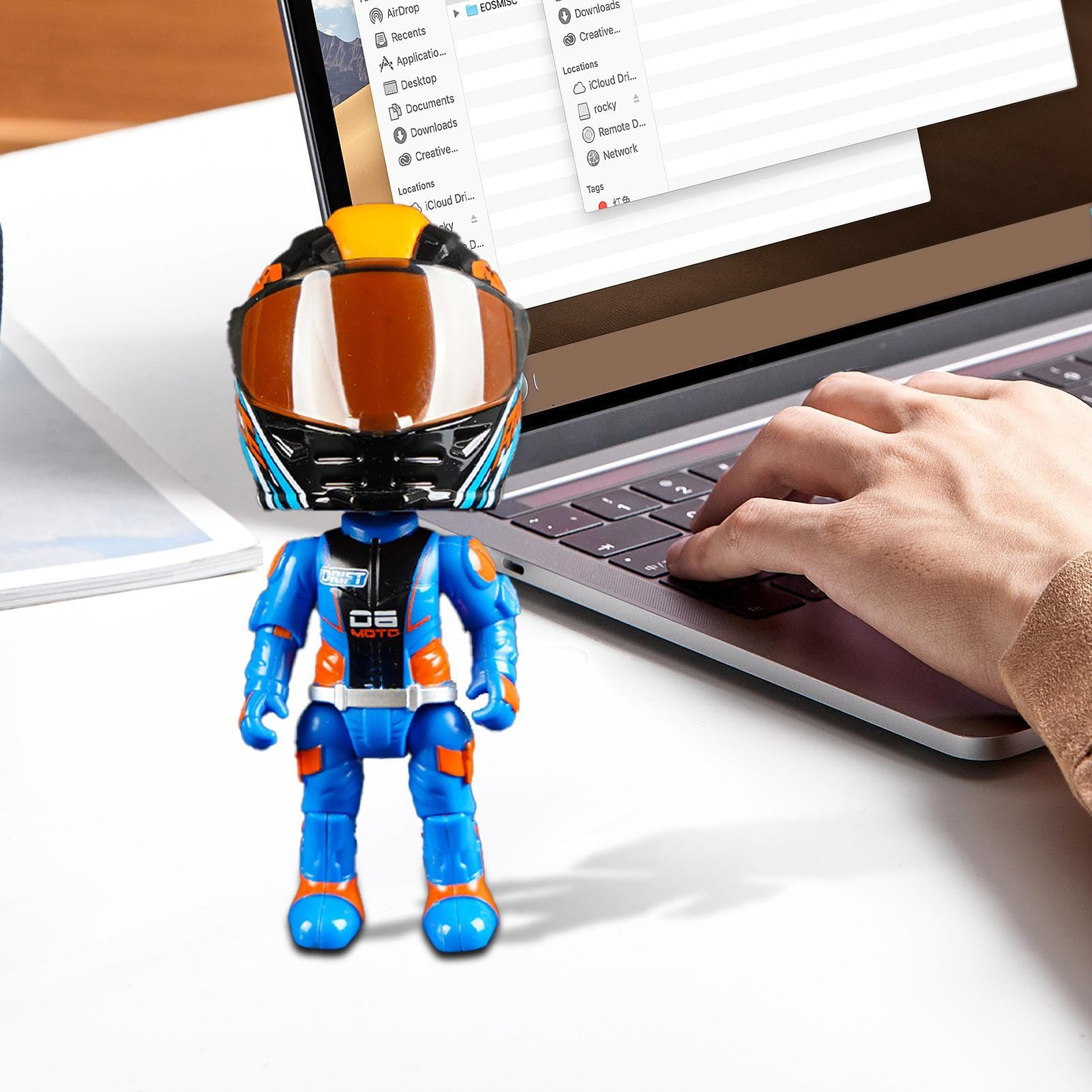 Transforming Motorcycle Doll Q Version Collectible Rider Toy With Movable Joints Standing Poseable Mini Motorbike Figurine For Kids & Collectors-Pawsmeowz