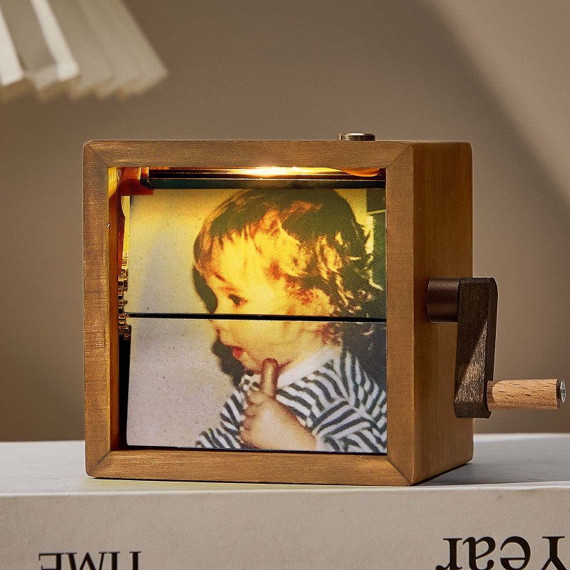 Custom Photo Flipbook Frame Animation Machine Mechanical Hand-cranked Flipbook Box Photo Album Baby Photo Cube Frame Baby's Firsts-pawsmeowz