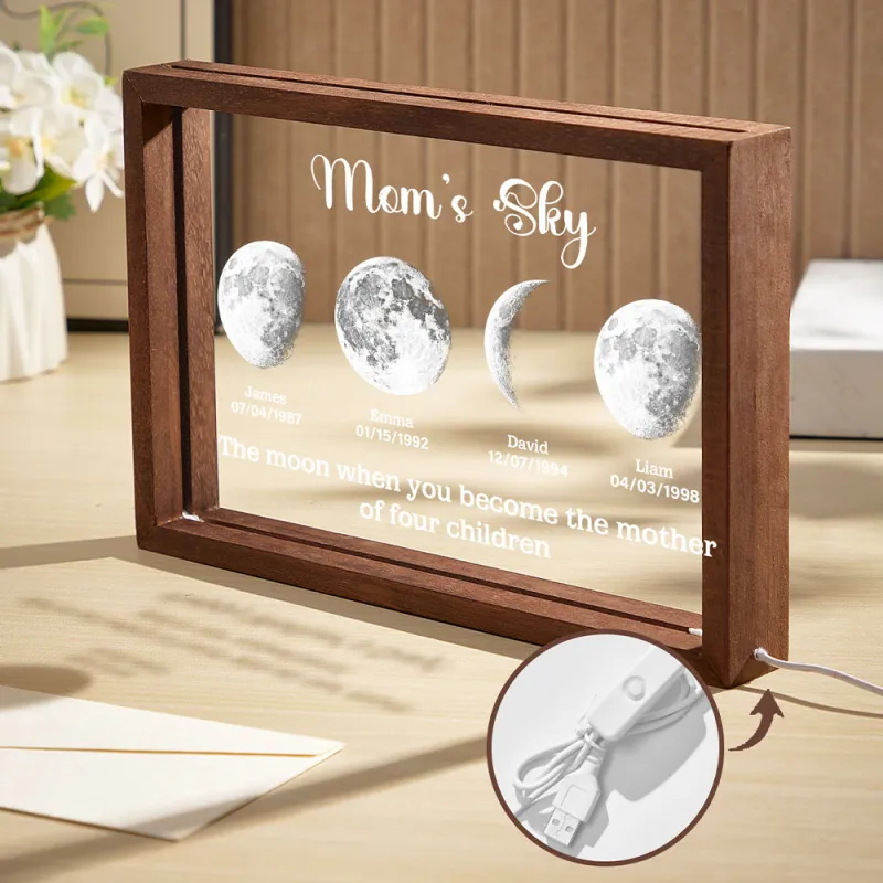 Custom Mom's Sky Led Light Frame Personalized Gifts for Mum