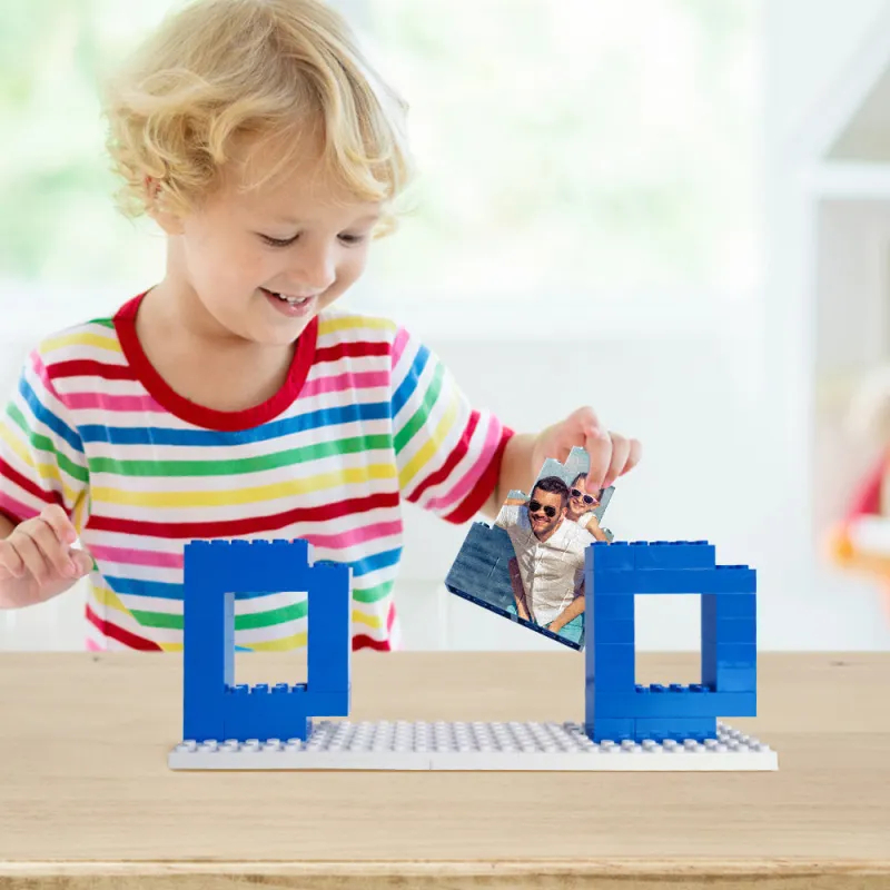 Personalized DAD and PAPA Photo Building Brick Puzzles Photo Block Father's Day Gifts