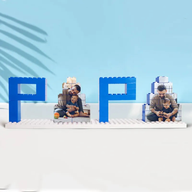 Personalized DAD and PAPA Photo Building Brick Puzzles Photo Block Father's Day Gifts