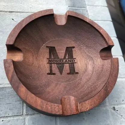Personalized Name Ashtray with Monogram & Name Personalized Custom Gift for Smokers, Father's Day Gift for Him