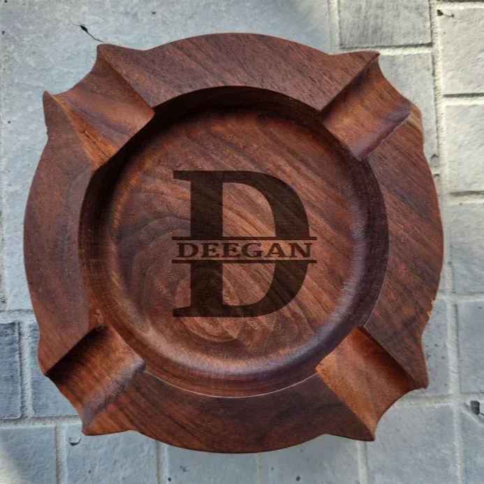 Personalized Name Ashtray with Monogram & Name Personalized Custom Gift for Smokers, Father's Day Gift for Him