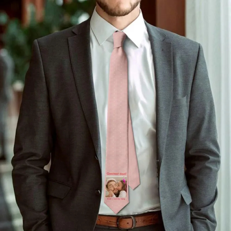 Father's Day Ties Father's Day Gift From Daughter Custom Tie - "Greatest Dad"