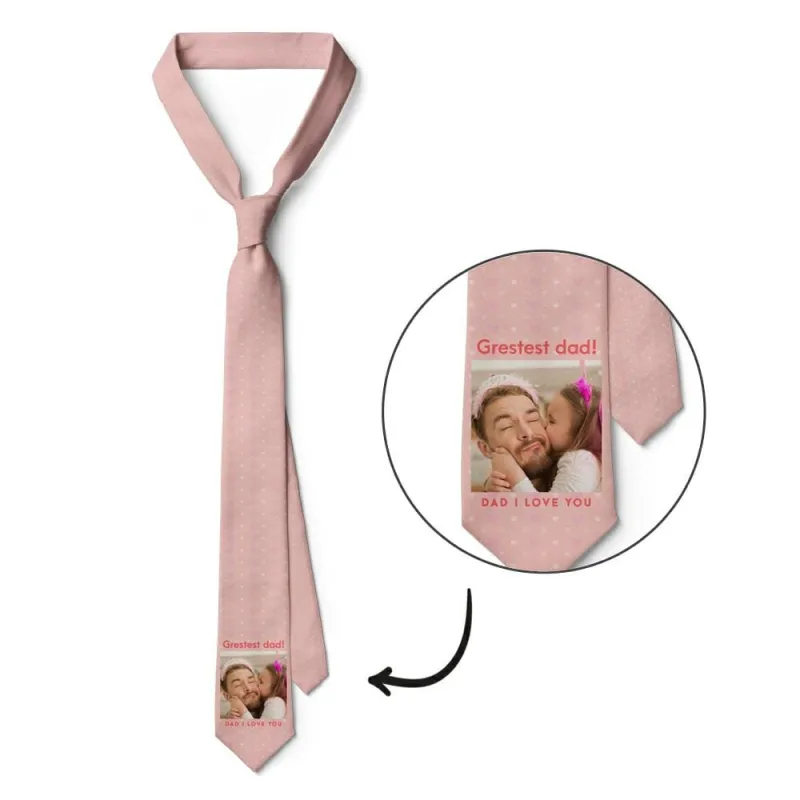 Father's Day Ties Father's Day Gift From Daughter Custom Tie - "Greatest Dad"