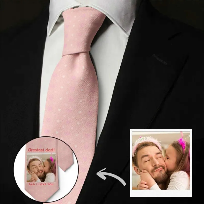 Father's Day Ties Father's Day Gift From Daughter Custom Tie - "Greatest Dad"