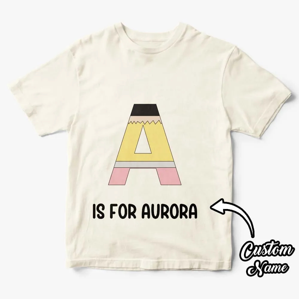 Personalized Back to School Pencil T-shirt First Day of School Shirt Gift for Kids